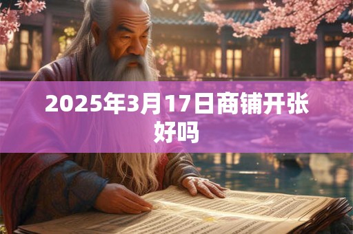 2025年3月17日商铺开张好吗