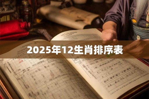 2025年12生肖排序表 2025年12生肖排序表