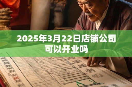 2025年3月22日店铺公司可以开业吗