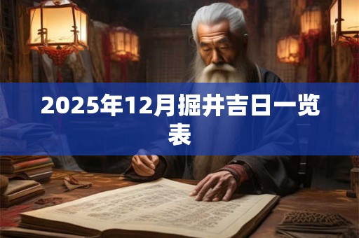 2025年12月掘井吉日一览表
