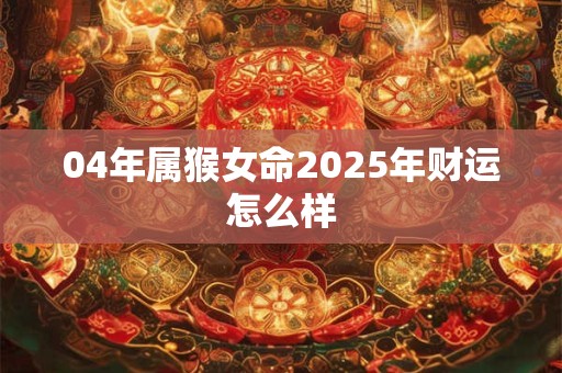 04年属猴女命2025年财运怎么样