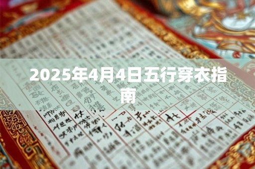 2025年4月4日五行穿衣指南