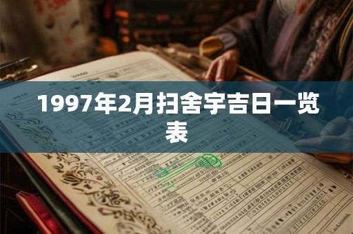 1997年2月扫舍宇吉日一览表