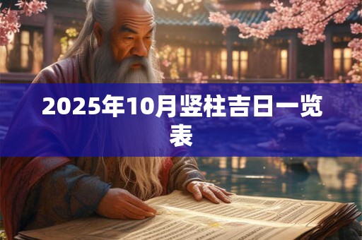 2025年10月竖柱吉日一览表