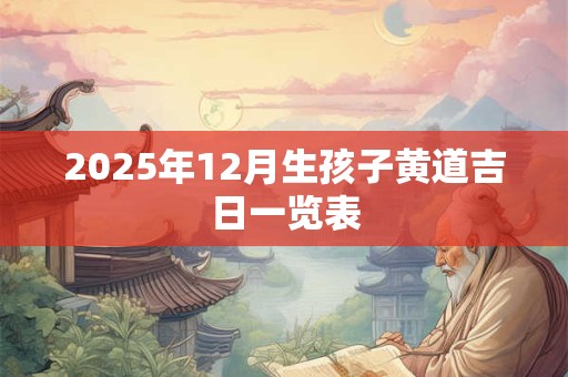 2025年12月生孩子黄道吉日一览表