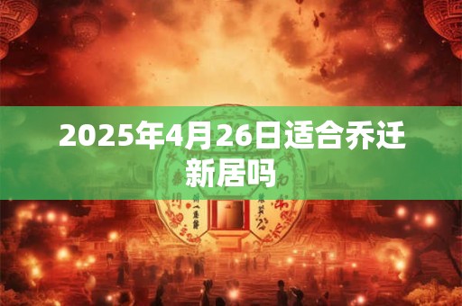 2025年4月26日适合乔迁新居吗