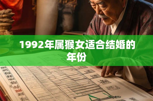 1992年属猴女适合结婚的年份