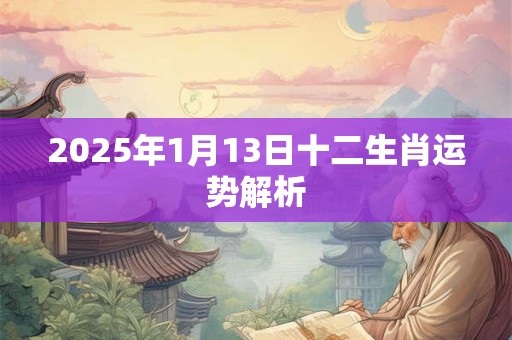 2025年1月13日十二生肖运势解析