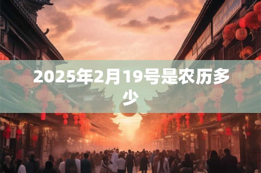 2025年2月19号是农历多少