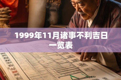 1999年11月诸事不利吉日一览表