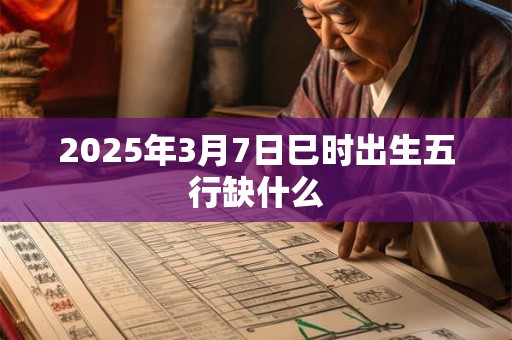 2025年3月7日巳时出生五行缺什么