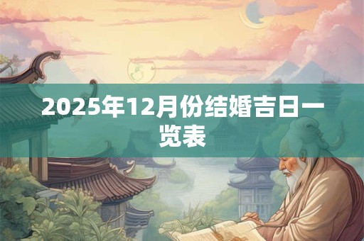 2025年12月份结婚吉日一览表