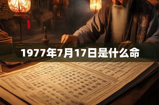 1977年7月17日是什么命