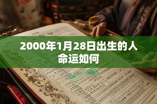 2000年1月28日出生的人命运如何