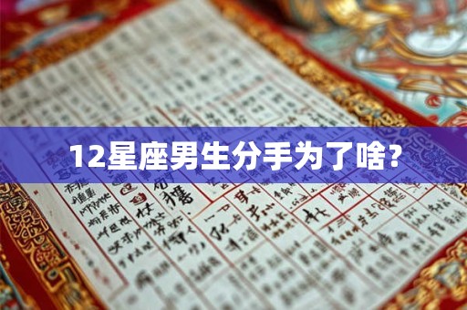 12星座男生分手为了啥？
