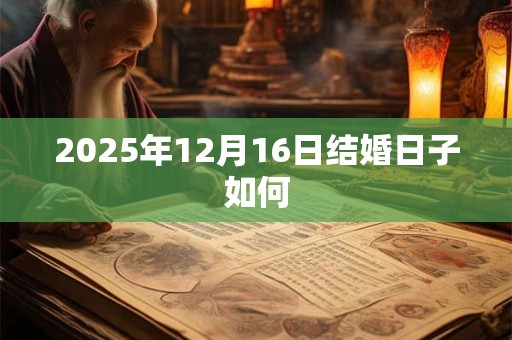 2025年12月16日结婚日子如何