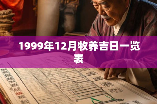 1999年12月牧养吉日一览表