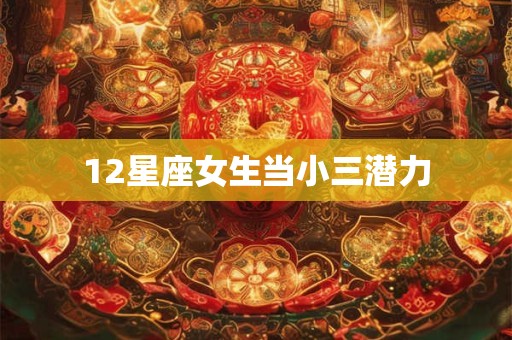 12星座女生当小三潜力