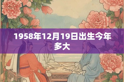1958年12月19日出生今年多大