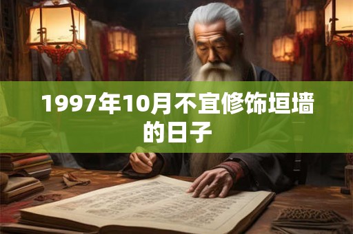1997年10月不宜修饰垣墙的日子