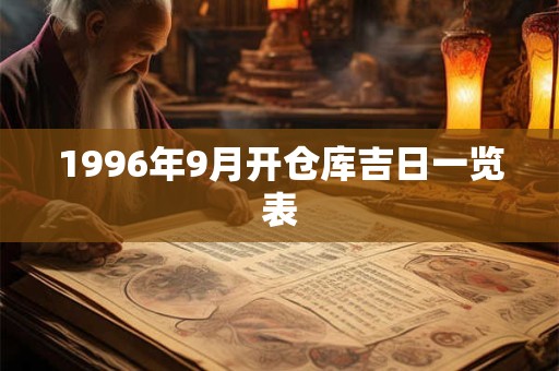 1996年9月开仓库吉日一览表