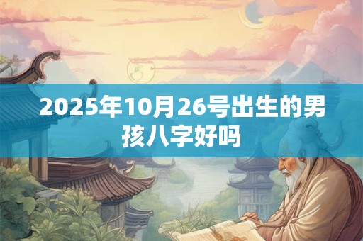 2025年10月26号出生的男孩八字好吗
