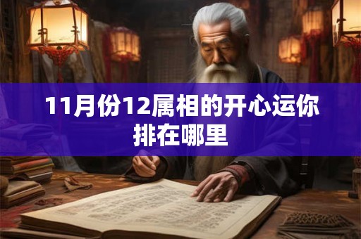 11月份12属相的开心运你排在哪里