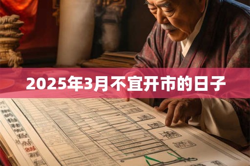 2025年3月不宜开市的日子