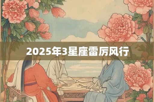2025年3星座雷厉风行