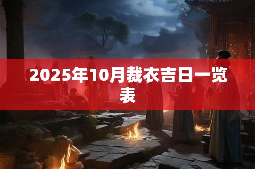 2025年10月裁衣吉日一览表