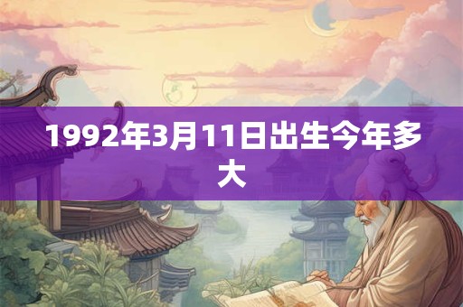 1992年3月11日出生今年多大