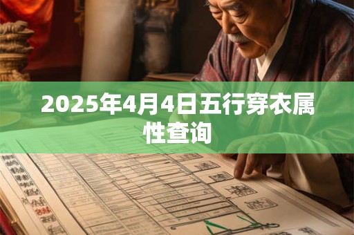 2025年4月4日五行穿衣属性查询 2025年4月4日五行穿衣属性查询