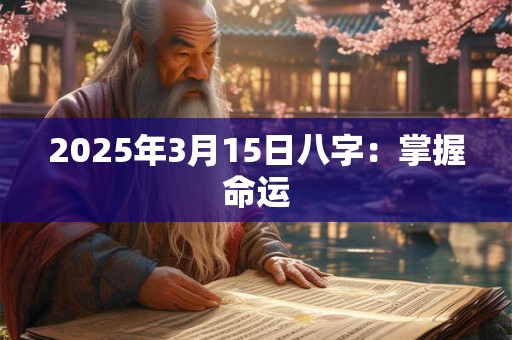 2025年3月15日八字：掌握命运