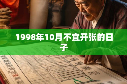 1998年10月不宜开张的日子