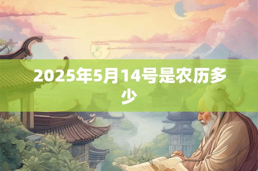 2025年5月14号是农历多少