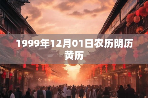 1999年12月01日农历阴历黄历