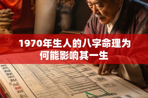 1970年生人的八字命理为何能影响其一生