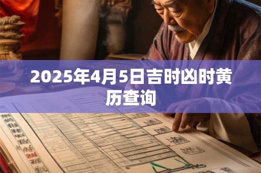 2025年4月5日吉时凶时黄历查询