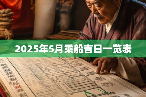 2025年5月乘船吉日一览表