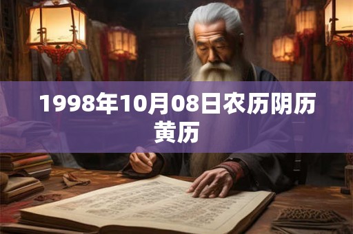 1998年10月08日农历阴历黄历