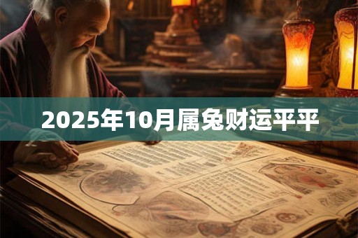 2025年10月属兔财运平平