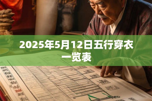 2025年5月12日五行穿衣一览表