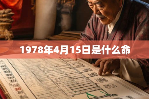 1978年4月15日是什么命