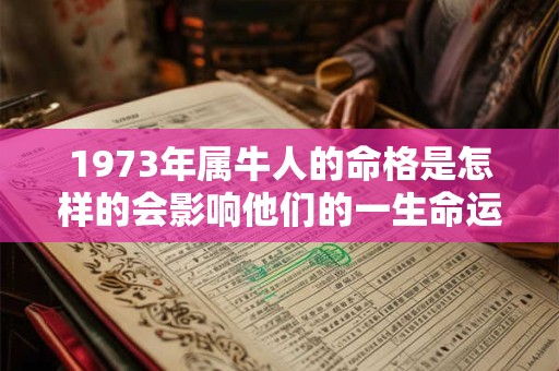 1973年属牛人的命格是怎样的会影响他们的一生命运吗