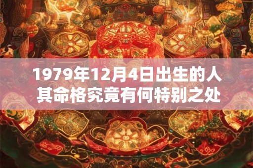 1979年12月4日出生的人 其命格究竟有何特别之处