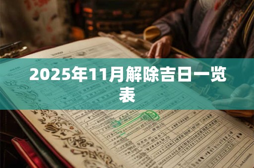 2025年11月解除吉日一览表