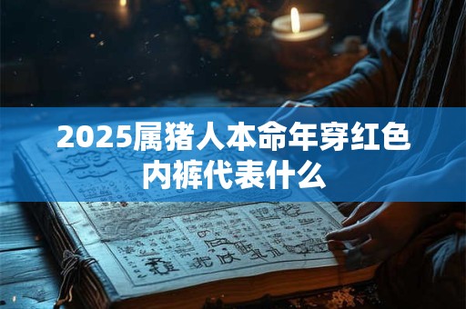 2025属猪人本命年穿红色内裤代表什么