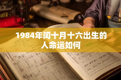 1984年闰十月十六出生的人命运如何