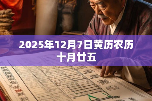 2025年12月7日黄历农历十月廿五 2025年12月7日黄历农历十月廿五