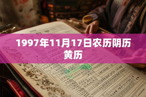 1997年11月17日农历阴历黄历